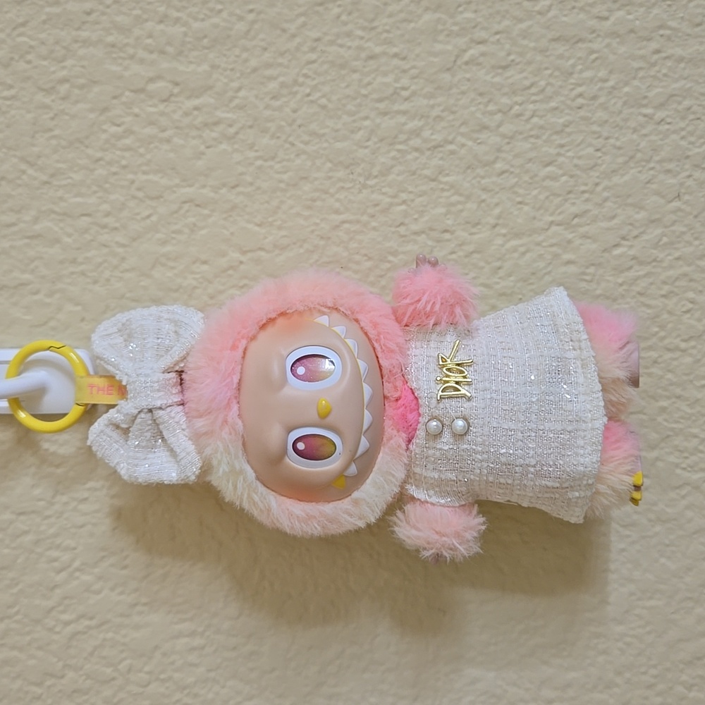 Labubu Clothes - Sweet Cream Color Dress With Bow * Labubu Not Included*